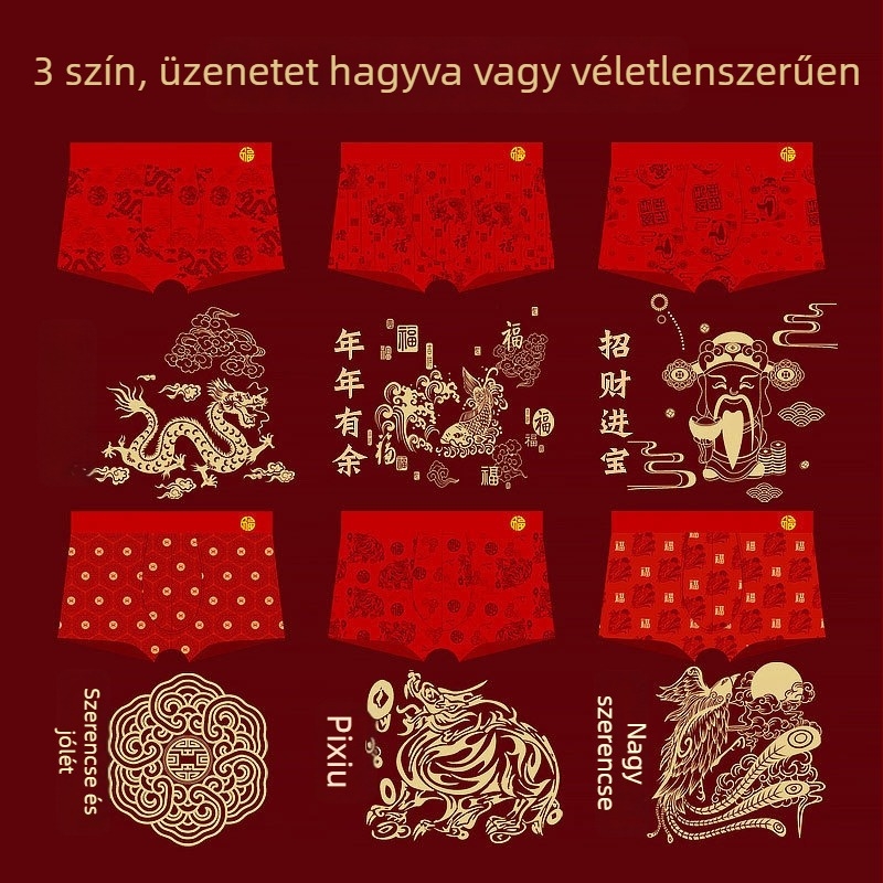 Férfi modal boxeralsó, lélegző, középmagas derék, piros, ajándékdobozban