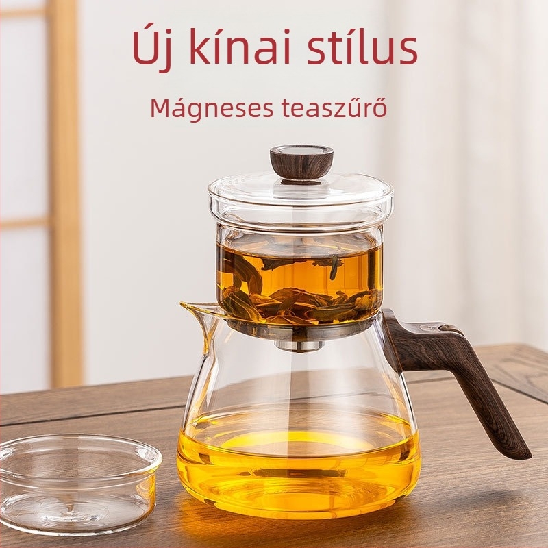 Lusta tea készítő eszköz mágneses tea–víz elválasztással, egygombos szűrővel, zöld mandarin teakeverékhez, gaiwan és prémium teáskészlet