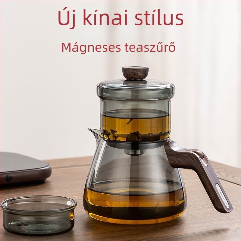 Lusta tea készítő eszköz mágneses tea–víz elválasztással, egygombos szűrővel, zöld mandarin teakeverékhez, gaiwan és prémium teáskészlet