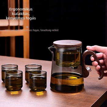 Elegáns tea infúzó edény teavíz elválasztással, mágneses főzőeszköz üvegből készült szűrővel, teáskészlet