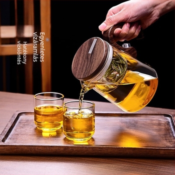 Elegáns tea infúzó edény teavíz elválasztással, mágneses főzőeszköz üvegből készült szűrővel, teáskészlet