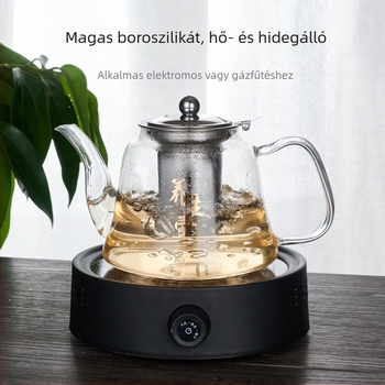 Üveges teáskanna rozsdamentes acél szűrővel, teavíz-elválasztás, elektromos kerámia tűzhelyhez, nagy kapacitású, hőálló