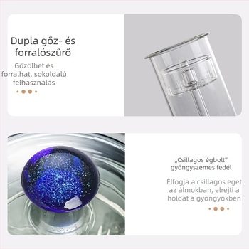 Hőálló boroszilikát üveg teáskanna fogantyúval, otthoni használatra; lehetővé teszi a tea főzését és a víz szétválasztását; modern minimalista stílus; kézzel készített