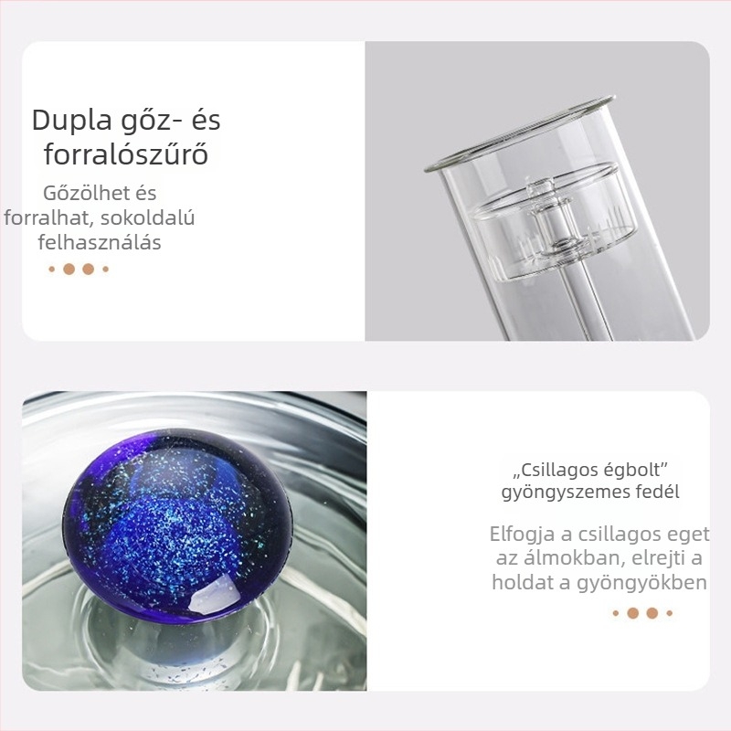 Hőálló boroszilikát üveg teáskanna fogantyúval, otthoni használatra; lehetővé teszi a tea főzését és a víz szétválasztását; modern minimalista stílus; kézzel készített