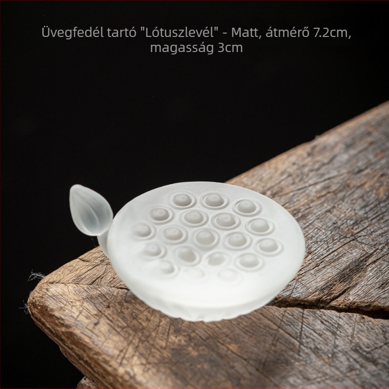 Üvegből készült fedő-tartó teaceremóniához, kis zen ihletésű lila homokból készült teáskanna fedő-tartó, Kung Fu teáskészlet dísze