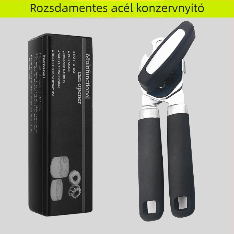 3 az 1-ben kézi konzerv- és üvegnyitó, konyhai multifunkcionális eszköz, rozsdamentes acél