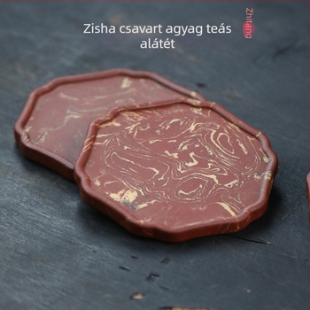 Kreatív Yixing lila agyag teáscsésze alátét és teáskanna fedőtartó készlet