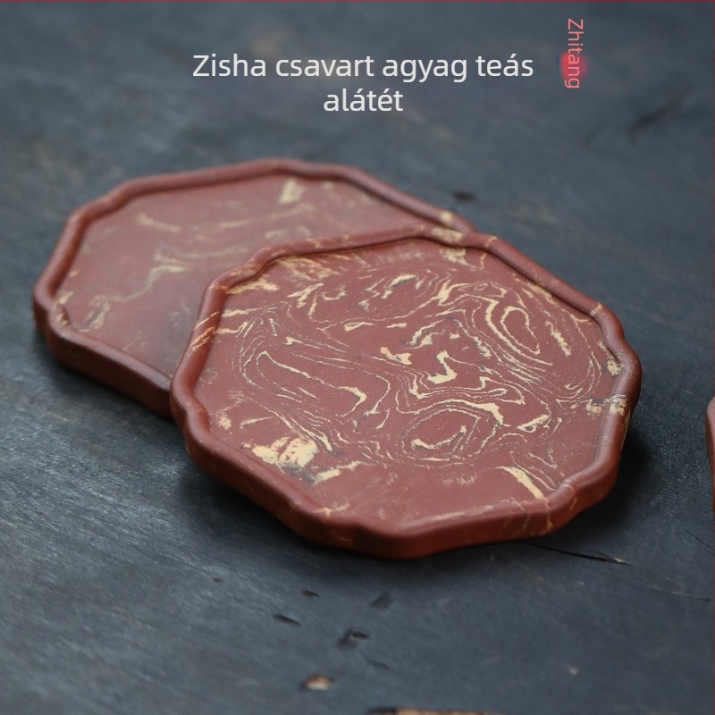 Kreatív Yixing lila agyag teáscsésze alátét és teáskanna fedőtartó készlet