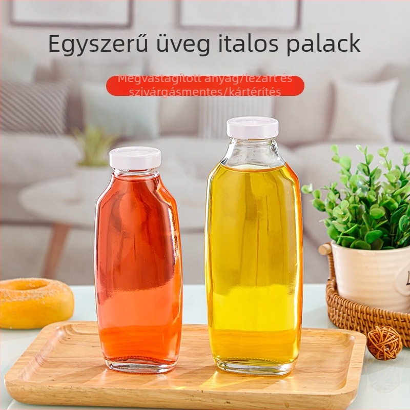 Logónyomtatható vastagított üveg italos palack, átlátszó, 250/350/500 ml
