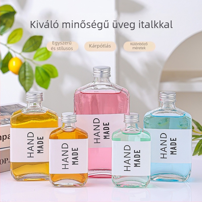 100 ml üveg alumínium kupakkal tejes teához és hideg kávéhoz