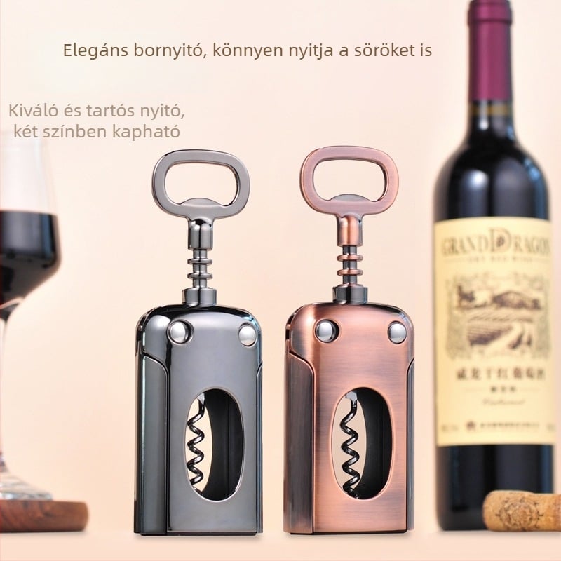 Cinkötvözetű palacknyitó, hordozható, multifunkcionális – bárhoz és étterembe
