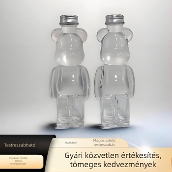 Kreatív hordozható PET italos palack tej-teához, 350–500 ml, alumínium kupakkal