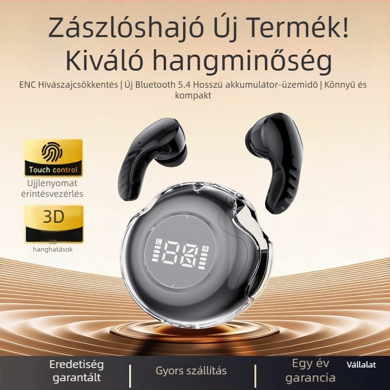 Bluetooth true wireless sportfülhallgató, fülben illeszkedő, zajszűrés, kiváló hangzás, híváskezelés, sportos dizájn, kompatibilis okostelekkel