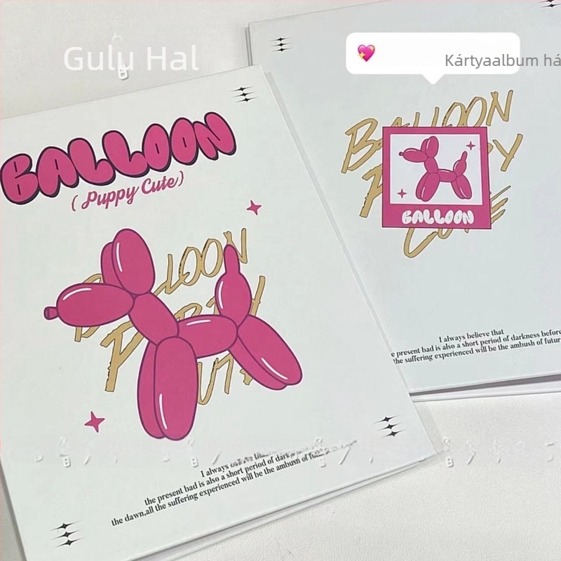 Balloon Puppy témájú A5-ös keményfedeles kártyaalbum levehető lapokkal – stílusos kártyatároló