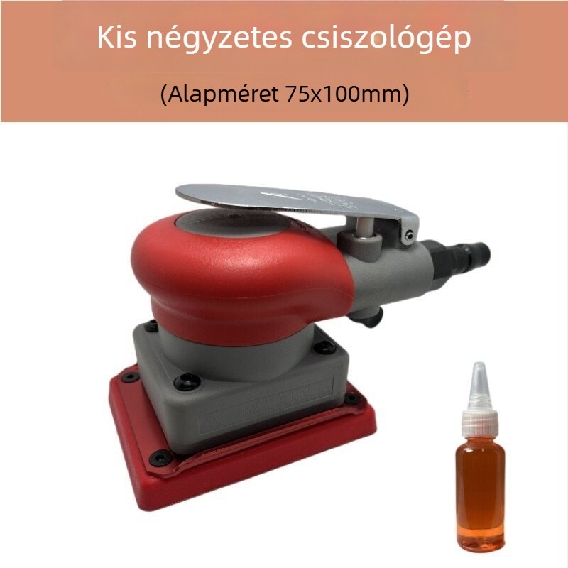 Négyszögletes pneumatikus csiszoló, háromszög alakú csiszolófejjel, ipari osztályú száraz gletteléshez használt faipari légcsiszoló rezgő