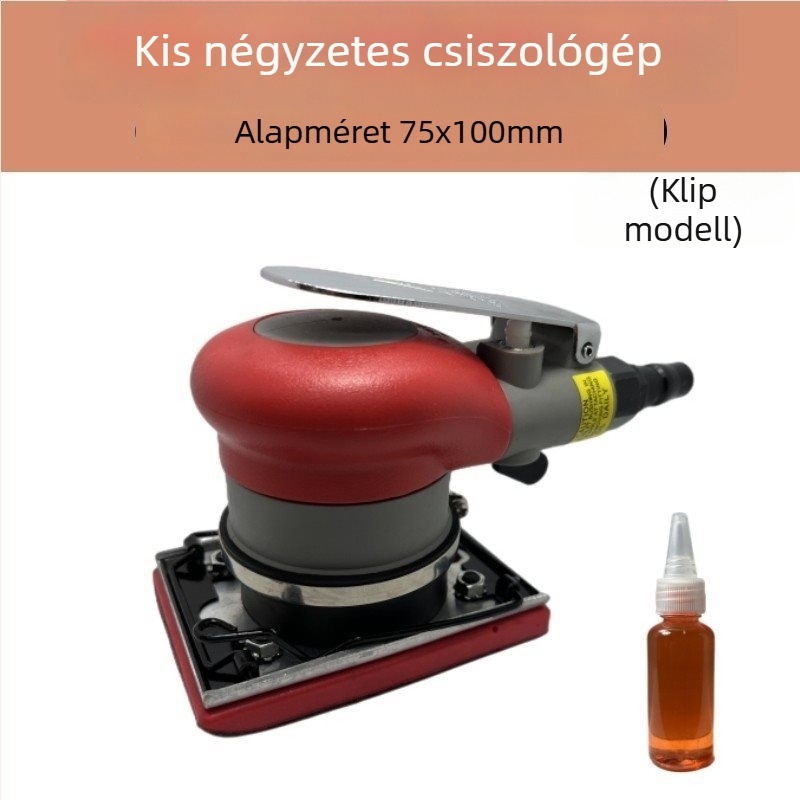 Négyszögletes pneumatikus csiszoló, háromszög alakú csiszolófejjel, ipari osztályú száraz gletteléshez használt faipari légcsiszoló rezgő