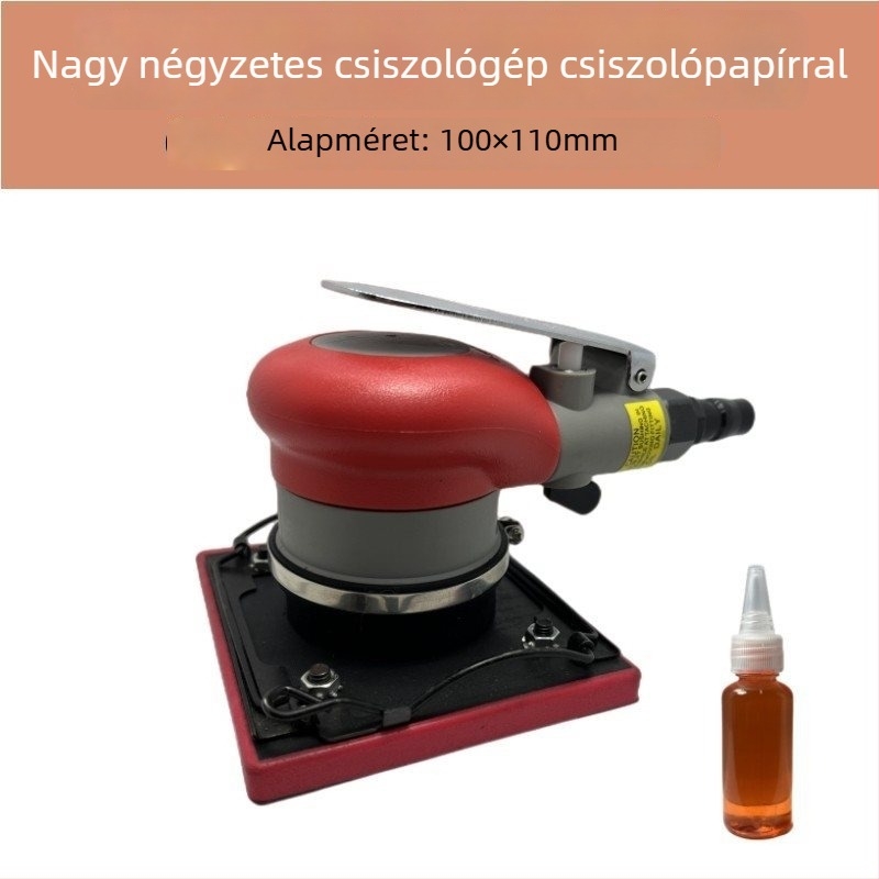 Négyszögletes pneumatikus csiszoló, háromszög alakú csiszolófejjel, ipari osztályú száraz gletteléshez használt faipari légcsiszoló rezgő