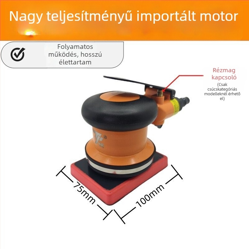 Négyszögletes pneumatikus csiszoló, háromszög alakú csiszolófejjel, ipari osztályú száraz gletteléshez használt faipari légcsiszoló rezgő