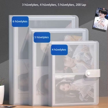 6 hüvelykes Polaroid átlátszó fényképalbum – minimalistus, laza oldalú, 200 rekesz