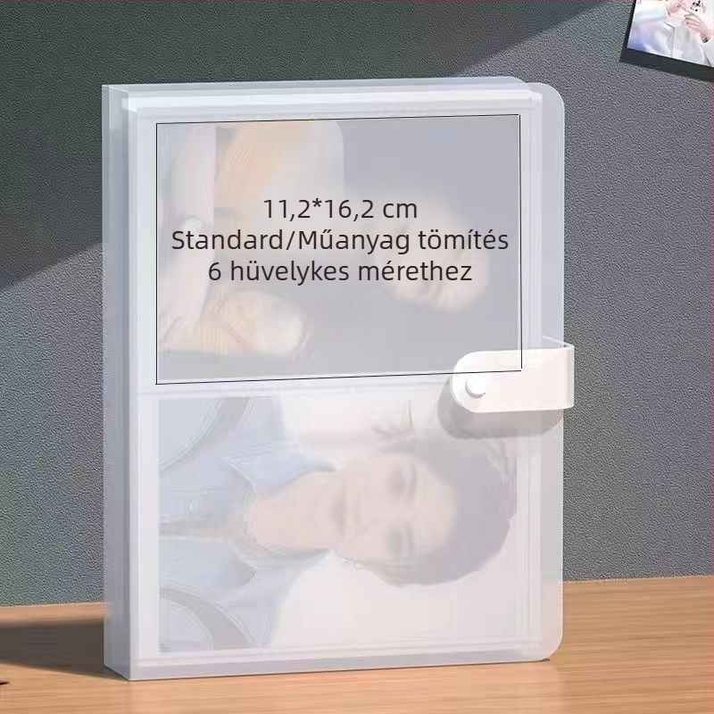 6 hüvelykes Polaroid átlátszó fényképalbum – minimalistus, laza oldalú, 200 rekesz