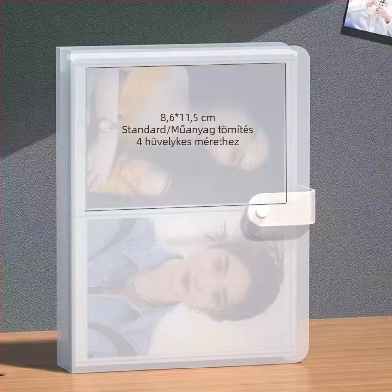 6 hüvelykes Polaroid átlátszó fényképalbum – minimalistus, laza oldalú, 200 rekesz
