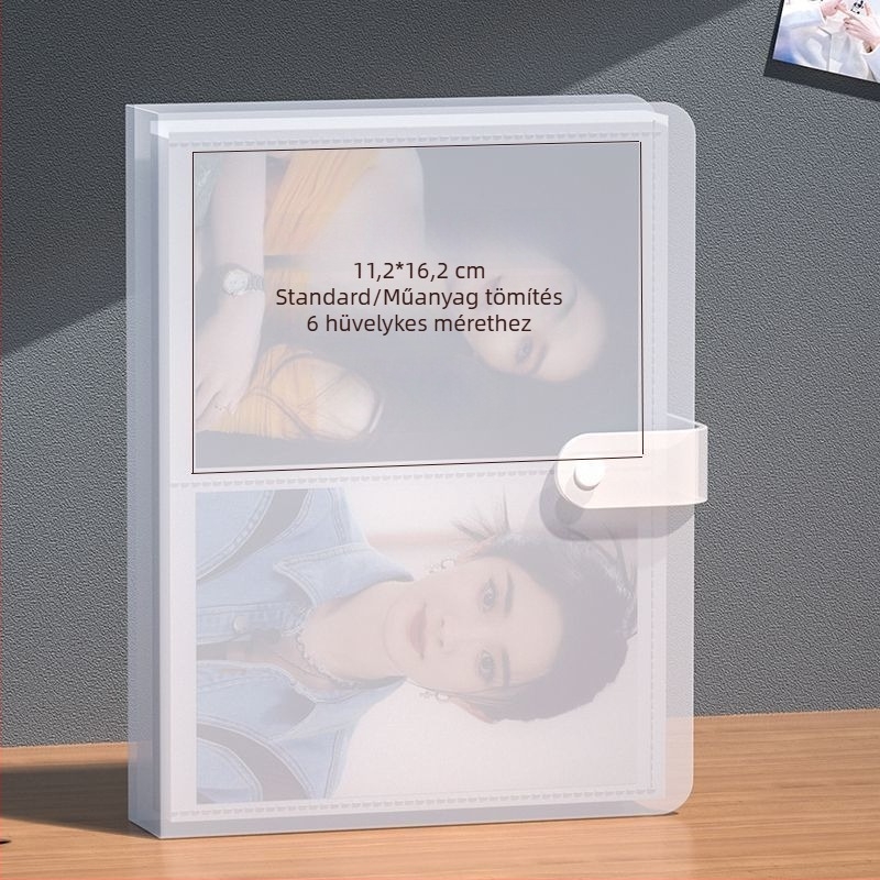 6 hüvelykes Polaroid átlátszó fényképalbum – minimalistus, laza oldalú, 200 rekesz