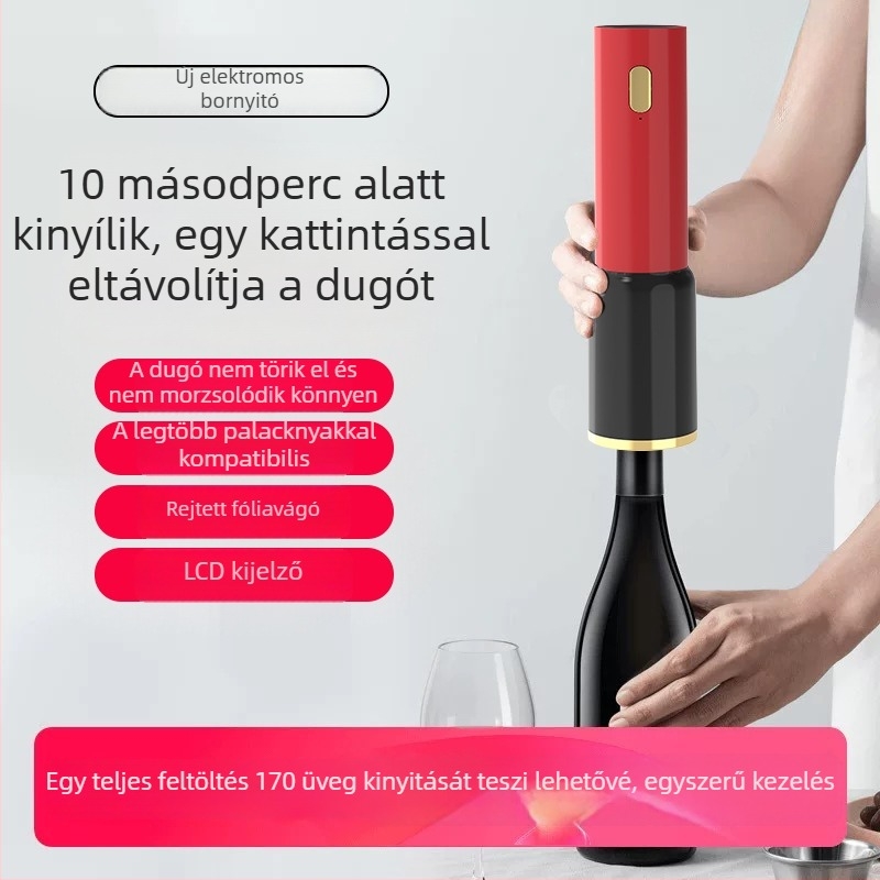 Elektromos, multifunkcionális bor- és sörnyitó, automata