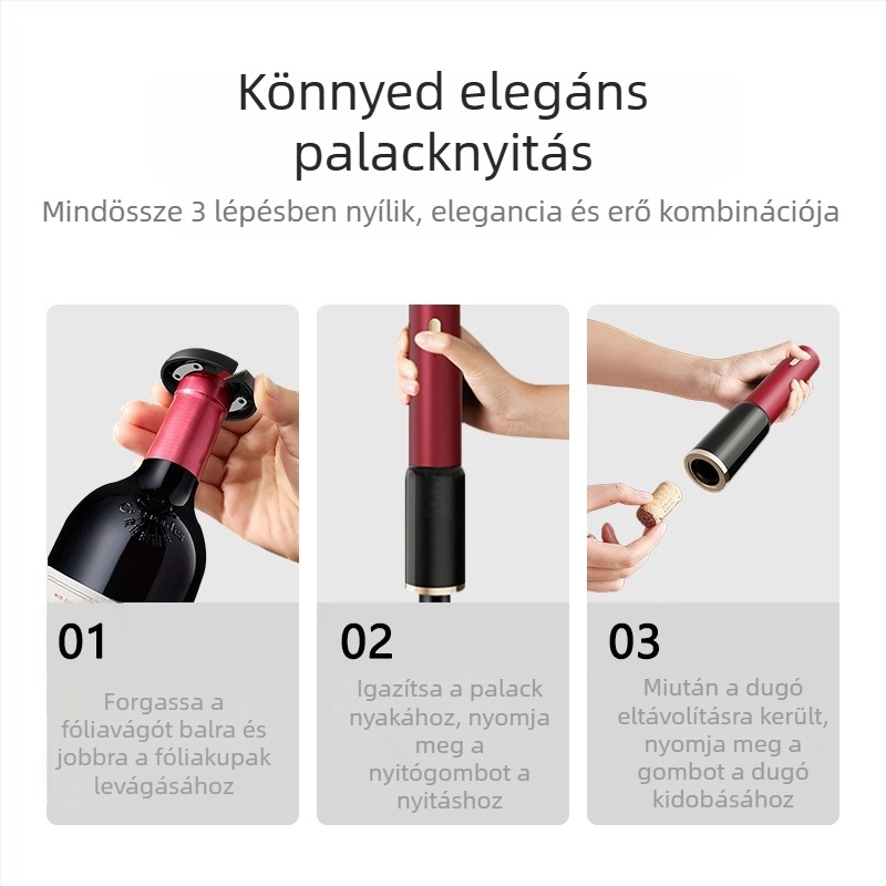 Elektromos, multifunkcionális bor- és sörnyitó, automata