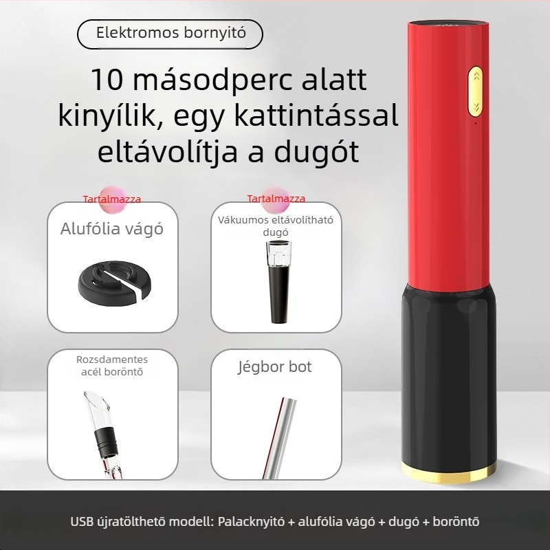 Elektromos, multifunkcionális bor- és sörnyitó, automata