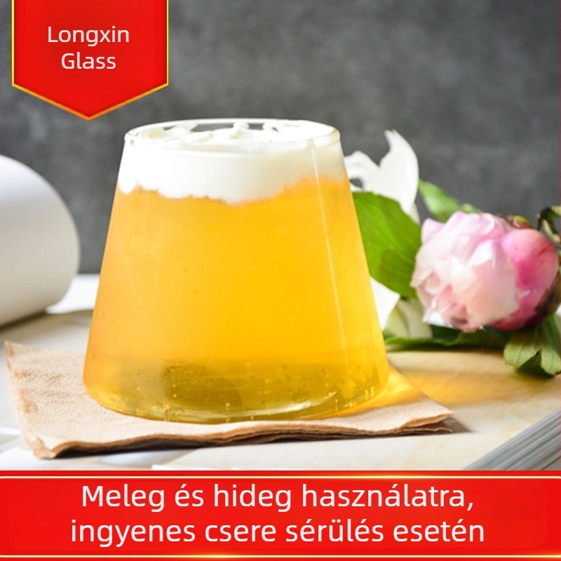 Fuji-hegy inspirált boroszilikát üvegpohár, többfunkciós pohár vízhez, teához, bornak és gyümölcsléhez, 201–300 ml
