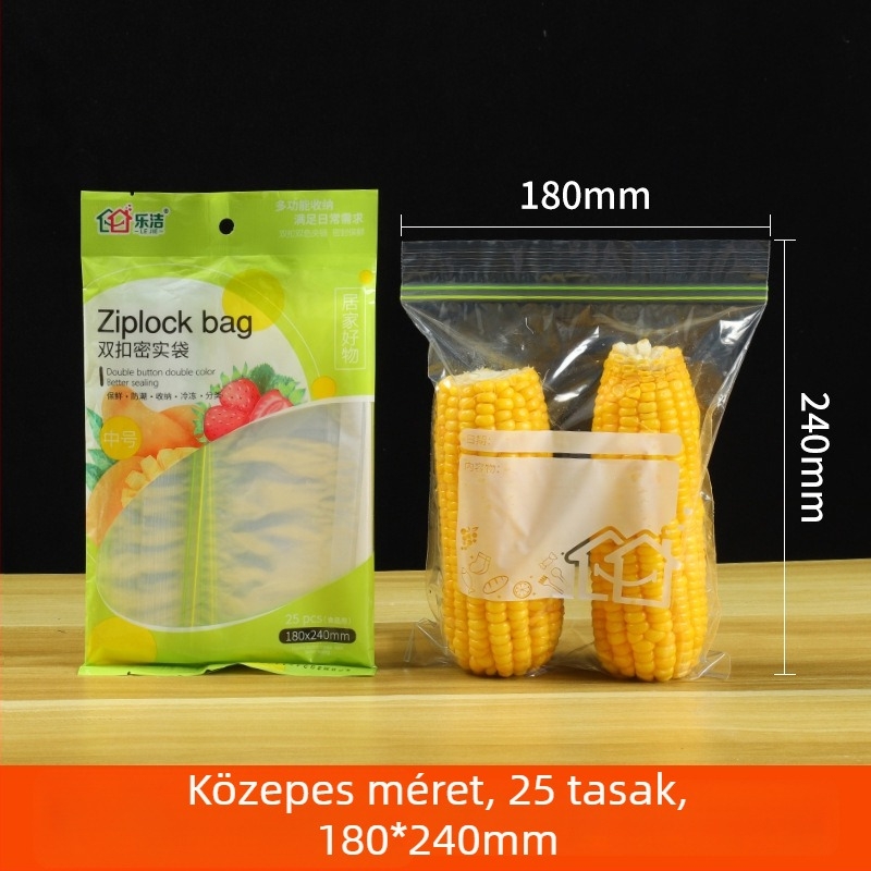 Vastagított, kettős bordázatú zárótasakok bébiételek tárolására hűtőben és fagyasztóban.