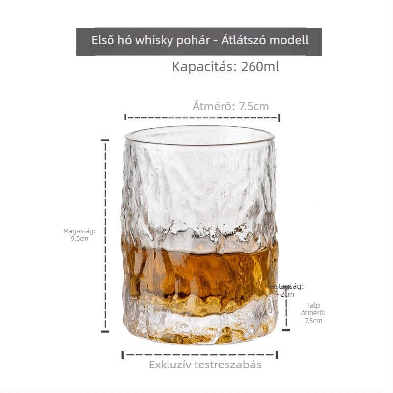 kalapált kristály whisky pohár otthoni használatra
