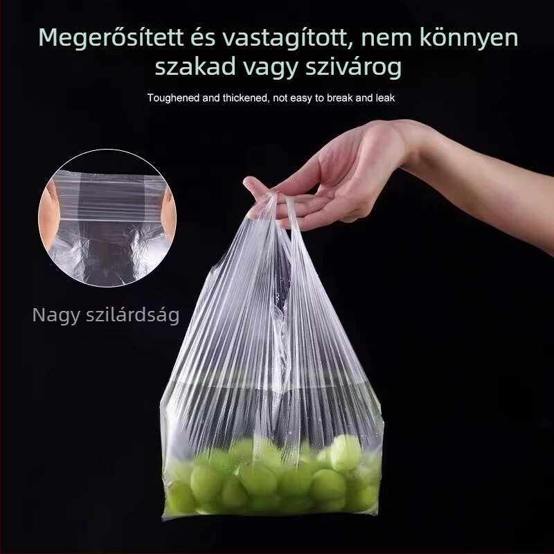Egyszer használatos élelmiszer-minőségű mellény-stílusú frissességmegőrző zacskók, vastagabb konyhai zacskók, több méretben