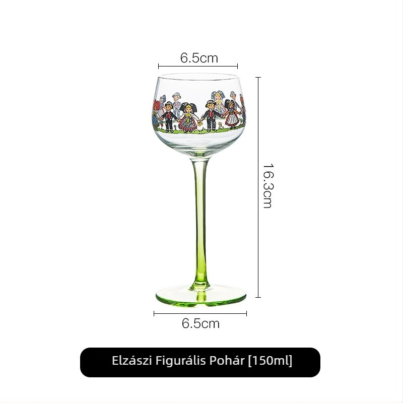 Északi stílusú magas szárú boros pohár pezsgő koktélokhoz, kreatív és elegáns dizájn