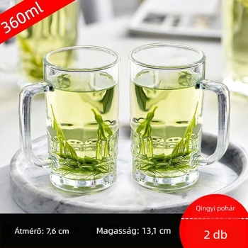 Üveg sörös pohár fogantyúval, nagy kapacitású 901–1000 ml, modern minimál stílus, egyszínű