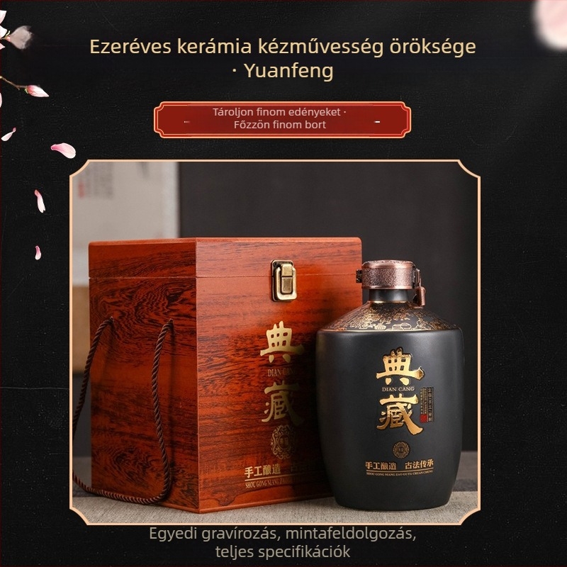 Kerámiás boros palack zárt gyűjteményes üveggel, 1,5 literes otthoni infúziós tartály borhoz