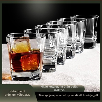 Négyzet alakú whiskys pohár, 201–300 ml, egyéni logóval
