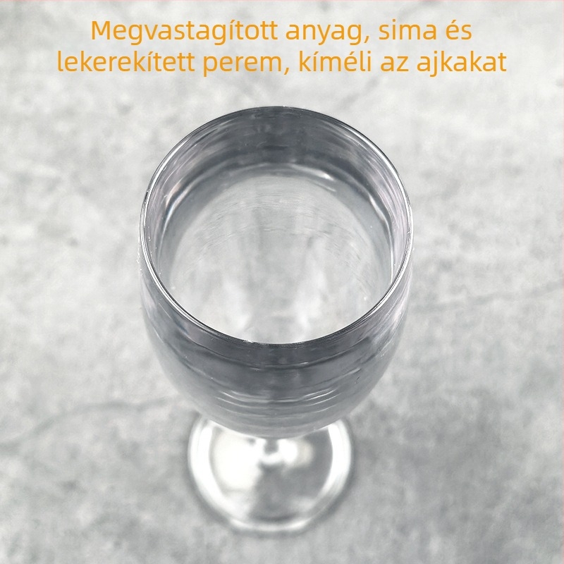 Akril vörösboros és pezsgő pohár, átlátszó műanyag, európai stílusú borospohár, kreatív bárpohár brandyhez