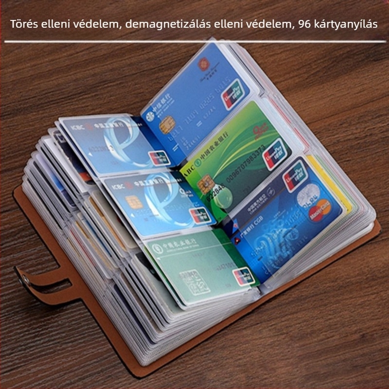 PU bőrből készül kártyatartó anti-demágneses és anti-skimming védelemmel, kompakt kártyatartó, vízálló mindennapi használatra
