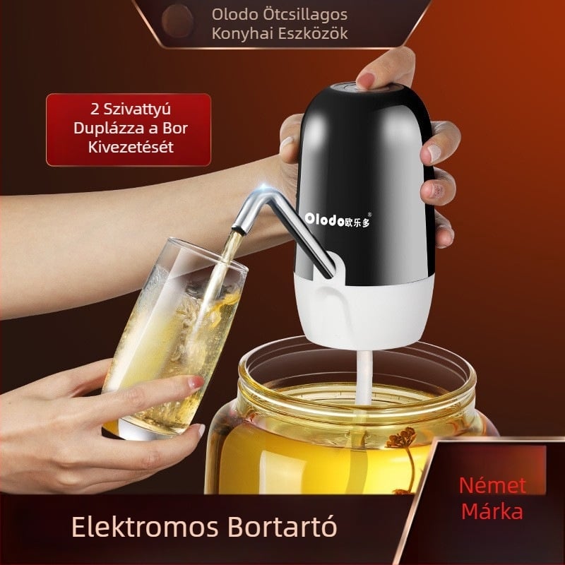 Elektromos önfelszívó borpumpa, speciális üveghez, teljesen automata otthoni használatra
