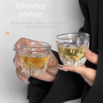 Wabi-Sabi stílusú mini gleccser pohár otthoni használatra, whisky-shot pohár – diszkrét luxus érzés