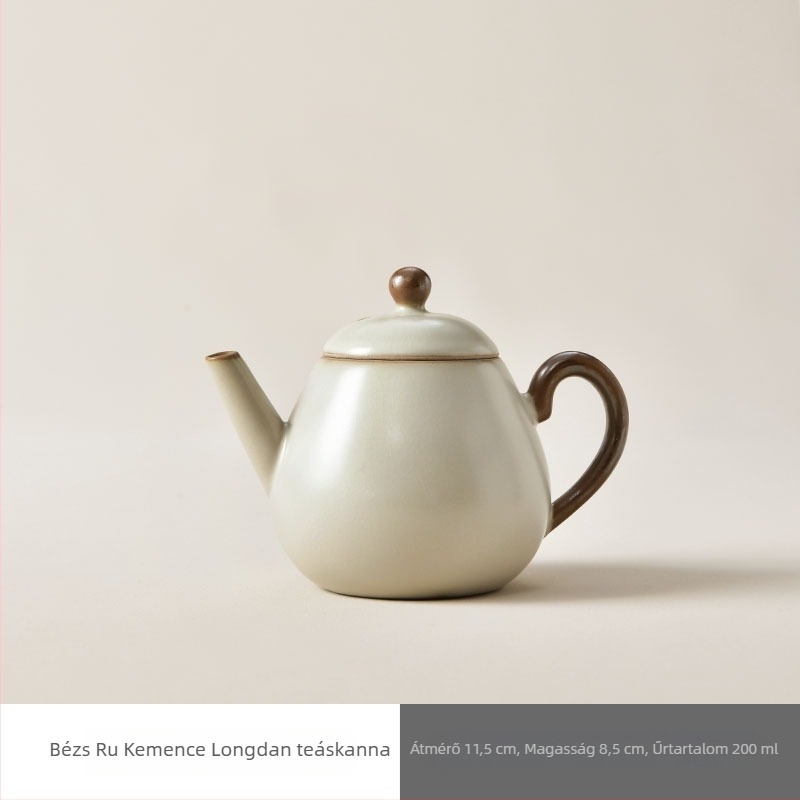 Ruyao teáskanna égkék repedéses mázzal Gongfu tea ünnepére, kompatibil Ruyao porcelánnal
