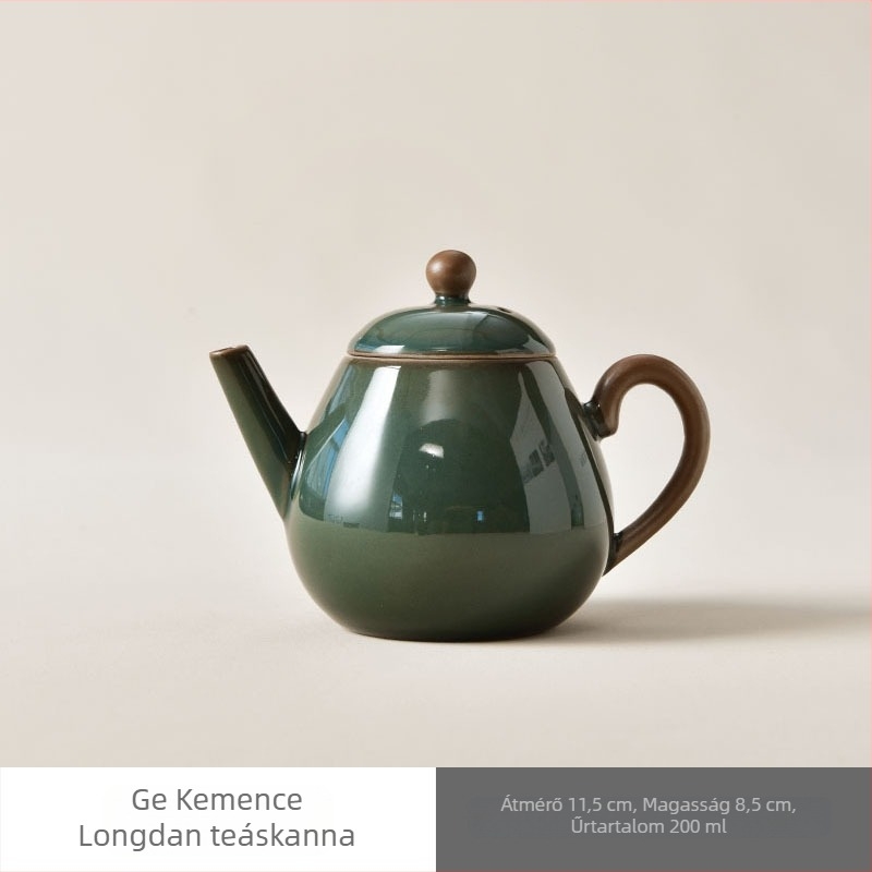 Ruyao teáskanna égkék repedéses mázzal Gongfu tea ünnepére, kompatibil Ruyao porcelánnal
