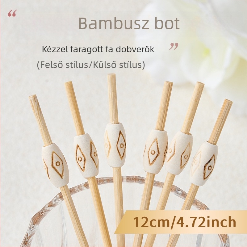 Egyszer használatos gyümölcsnyárs gravírozott mintákkal, bambusz nyárs koktél díszítéséhez, kreatív gyümölcsnyárs burgerhez és kandírozott gyümölcsökhöz
