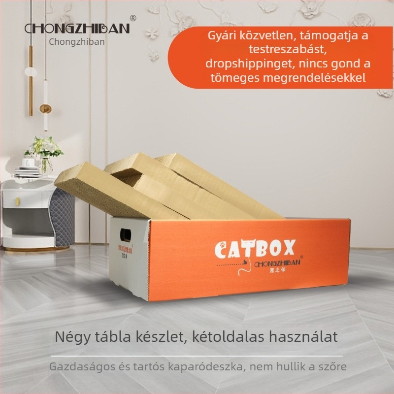 Kombinált macska karmoló és macska fészek, hullámkartonból, kopásálló
