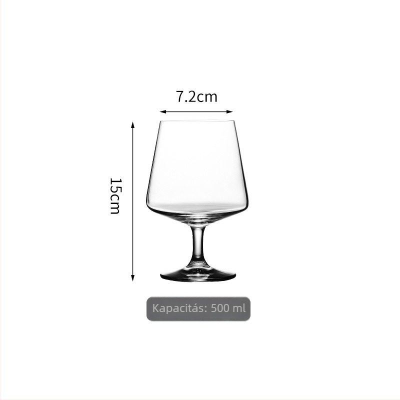 Európai stílusú magas üvegpohár készlet vörösborhoz és brandy poharakkal, 6 vagy 2 darabos készlet