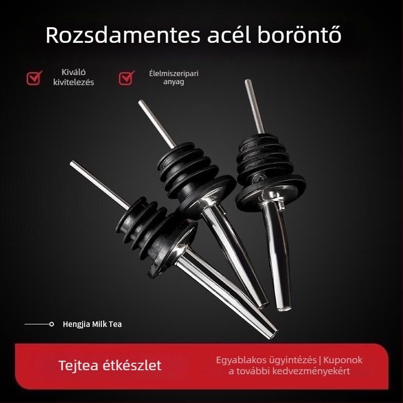 Rozsdamentes acél bor kiöntő gyors aerációval, kreatív dugó, vörösborhoz és szeszes italokhoz illeszkedő tömítőgyűrű, porvédő