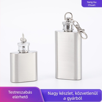 Rozsdamentes acél mini flaska, 1 uncia, hordozható kültéri használatra, retro stílus