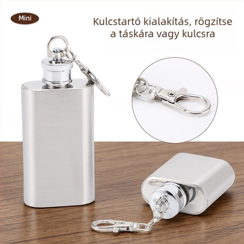 Rozsdamentes acél mini flaska, 1 uncia, hordozható kültéri használatra, retro stílus