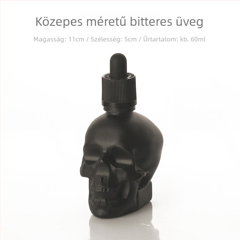 Koponya fejű üveg bitters cseppentővel, koktélokhoz és abszinthez